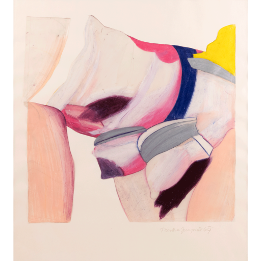 Martha Jungwirth untitled (nude) 1969 oil pastels paper signed