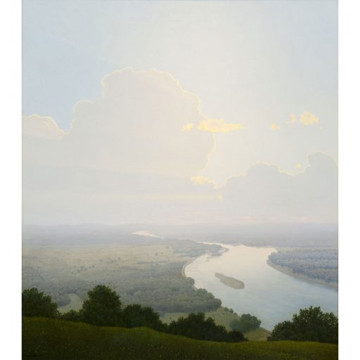 Felix Heuberger "Donau bei Greifenstein" um 1930 oil on canvas signed