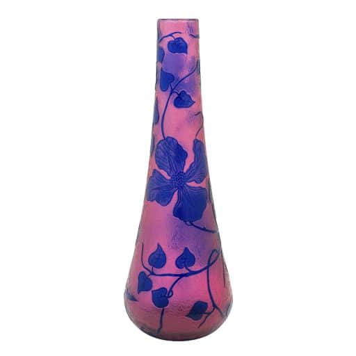 Vase with floral design Adolf Beckert Johann Loetz Witwe Dekor 397 ca. 1909-10 glass etched signed